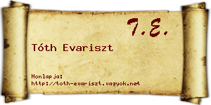 Tóth Evariszt névjegykártya